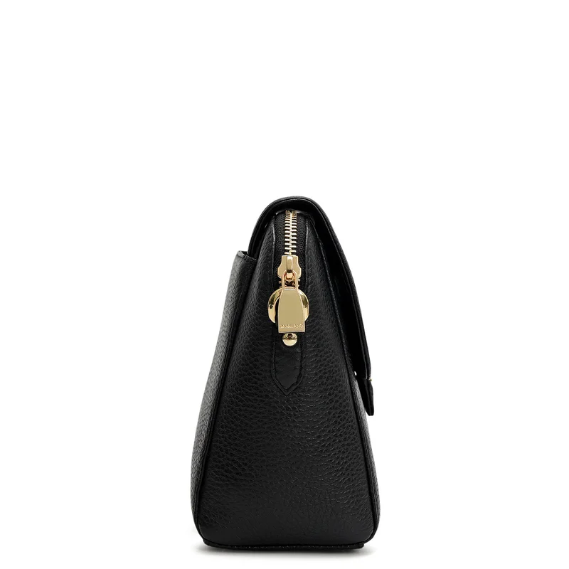 Da Milano Black Small Wax Leather Sling - Black for Women | Best Price UAE